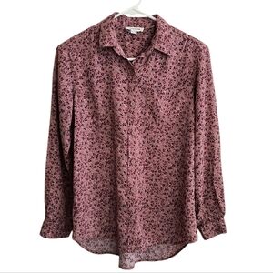beachlunchlounge Pink Floral Button Down Shirt Size S Petite